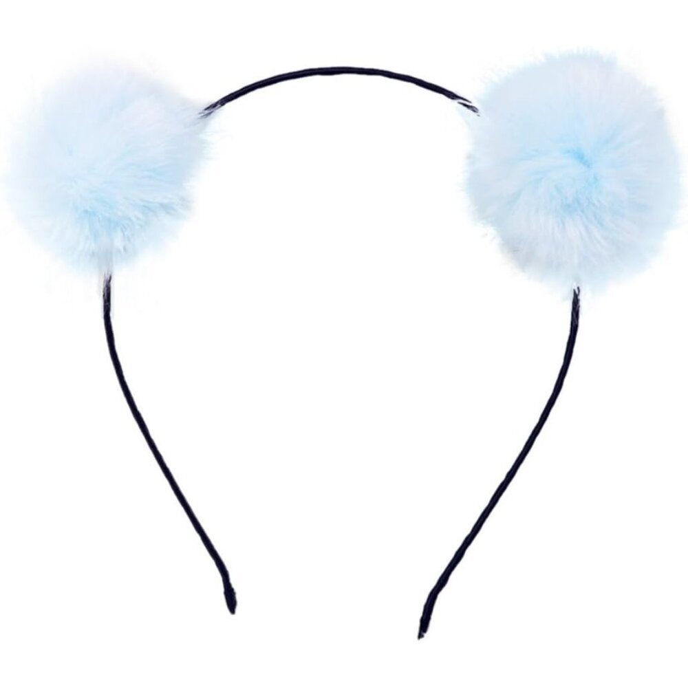Fluffy Rabbit Fur Ball Hairband Cosplay Panda Ears Headband